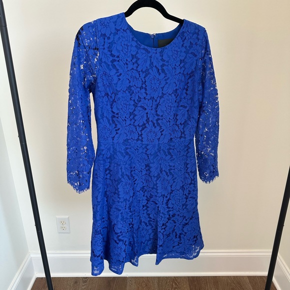 J. Crew Royal Blue Lace Dress - Picture 1 of 5